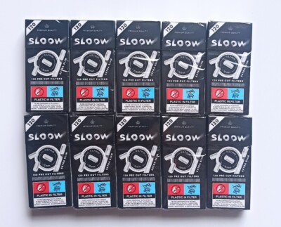 10 x 120 Sloow Pre Cut Filters, Extra Slim, 5,7mm, 1200 extra slim Filters