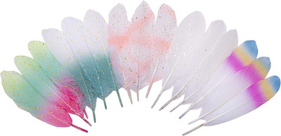 50Pcs 5 Style Natural Goose Feathers Clothing Accessories Pack of Rainbow Styles