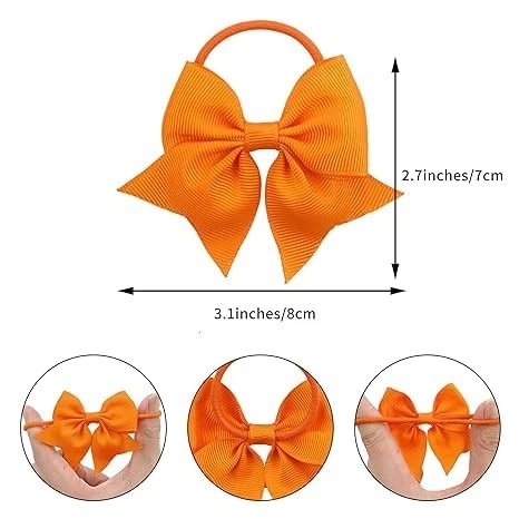 Corbatas de pelo con lazos para bebés niñas, soportes elásticos de cola de caballo de 3 pulgadas verde.  Foto 2 de 4