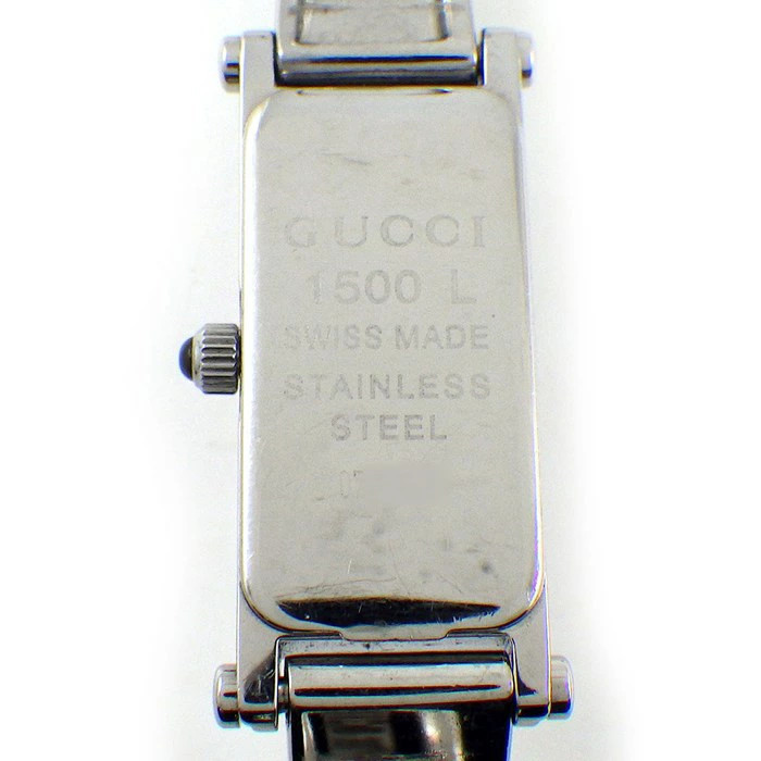 Gucci Rectangular Bangle Watch Pink Shell Dial 15… - image 4