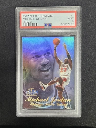 Michael Jordan Row 3 Flair Showcase 1997 #1 PSA 9 Chicago Bulls