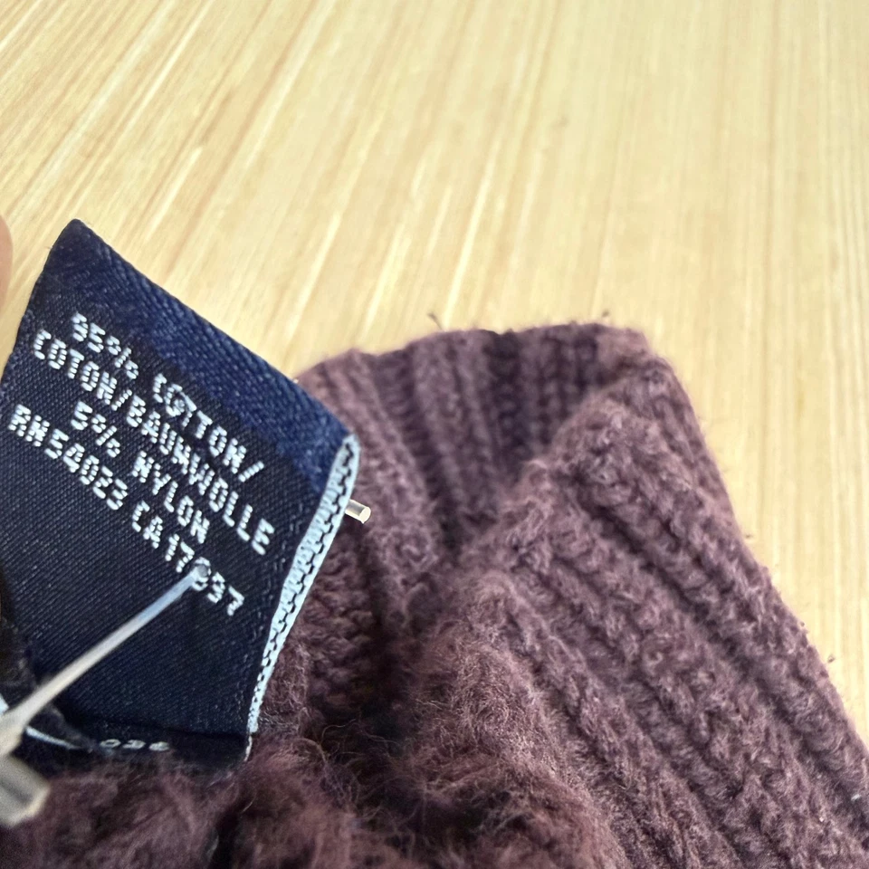 Vintage Gap y2k Ribbed Sweater men's mock neck Large Heavy Fisherman Purple - Image 4 of 4