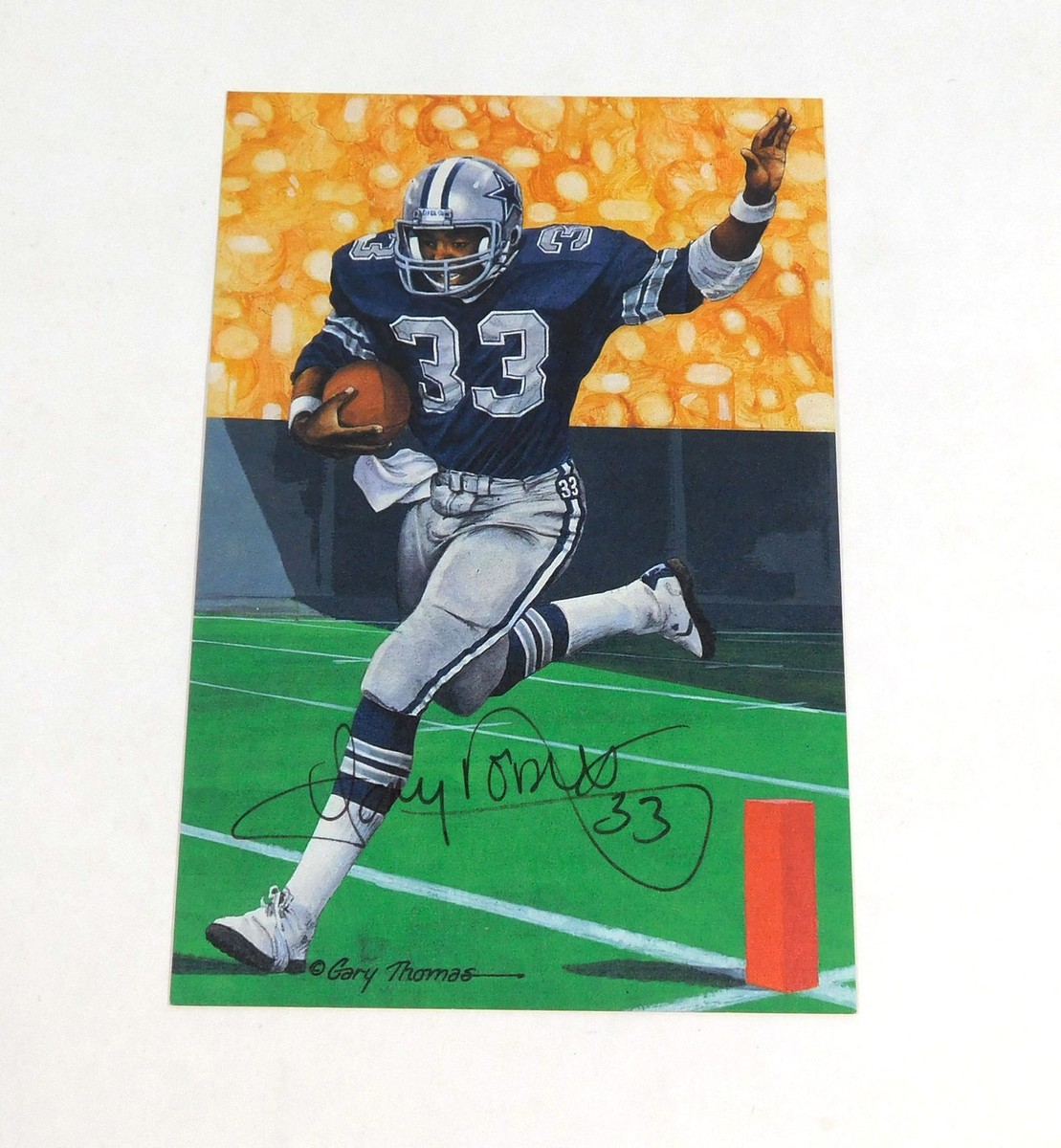 1994 Goal Line Art Card Tony Dorsett Signed Card Cowboys /100 Auto