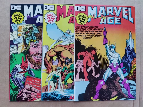 Marvel Age 1 2 3 VF+ To NM- Sharp Copies Lot Of 3 1983