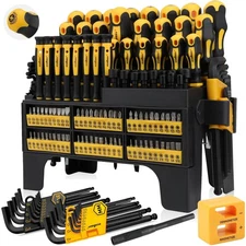 140-Piece Magnetic Screwdriver Set with Plastic Racking, Includes SAE & Metri...