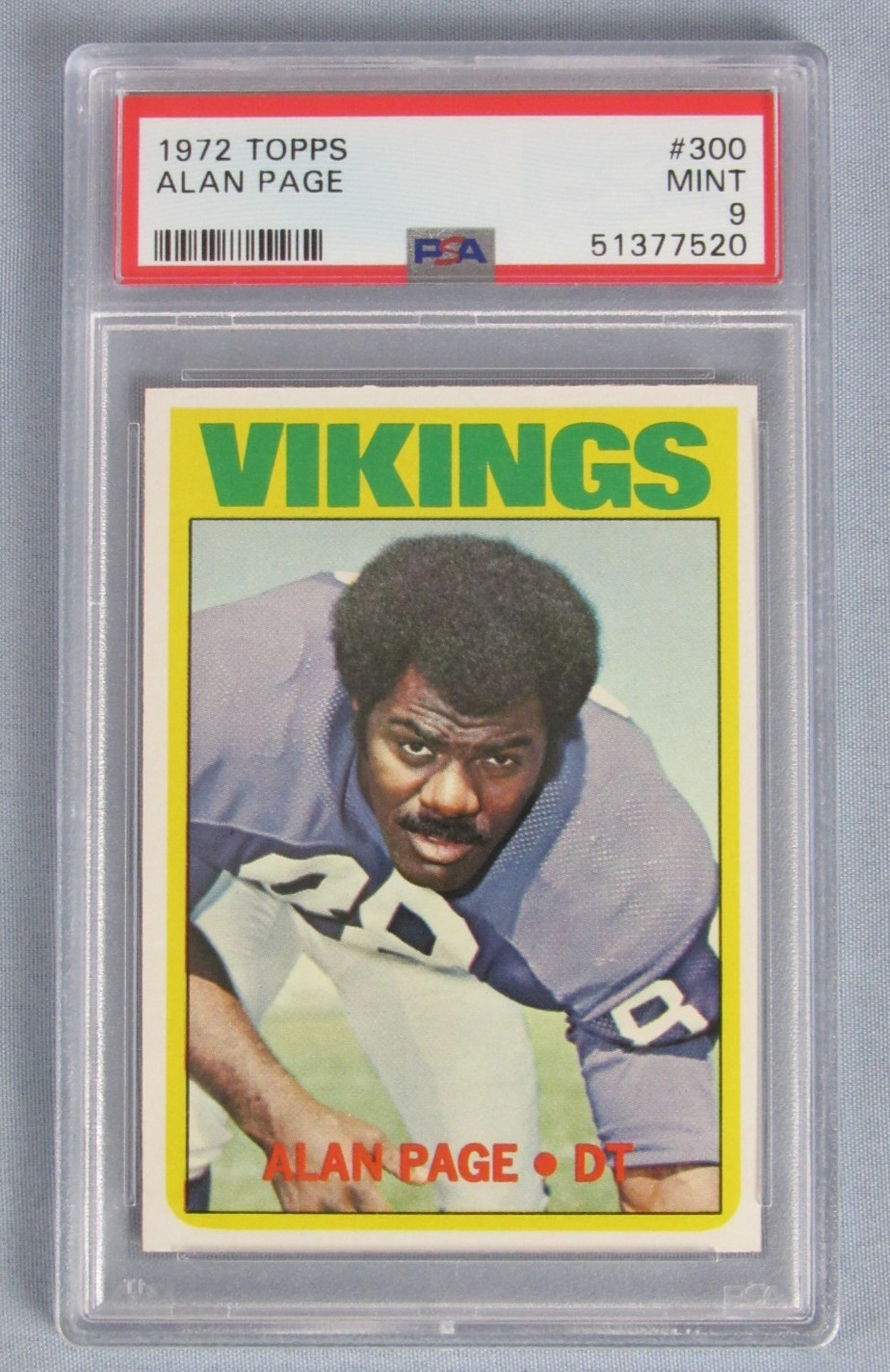 1972 Topps #300 Alan Page High Number PSA 9 Mint Z725