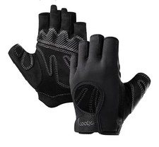 COOLJOB Ultra-Thin Workout Gloves Men Fingerless Gym Cycling Driving Black