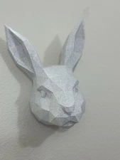 Geometric Rabbit Head 9” Wall Mount Sculpture Modern Polygon Home Decor Art