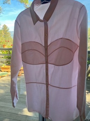 $900 SIMONE ROCHA BLUSH PINK SEXY COTTON BLOUSE SIZE 6