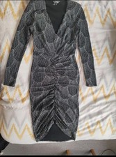 Miss selfridge fitted sparkly midi party dress size 10