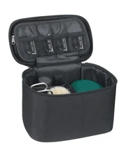 Shaving Kit Bag for Men - Manual Razor Organizer, Beard Trimming Black 