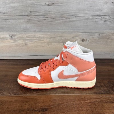 Nike Air Jordan 1 Mid Womens Size 8 Sail Madder Root Muslin BQ6472