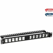 TRENDnet 24-Port Blank Angled Keystone Shielded 1U Patch Panel TC-KP24SA STP