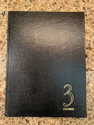 ACCO Brand Wilson Jones 3 Column Record Book 74103 Black Cover 80 Pages NOS