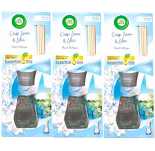 Pack x3 AIR WICK Crisp Linen & Lilac SCENTED OIL  REED DIFFUSER 42ml