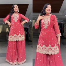 Launching New Heavy Crunchy Silk Kurta Palazzo With Dupatta For Wedding