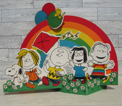 1971 Hallmark Peanuts Rainbow Party Centerpiece Charlie Brown 