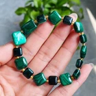 8-12mm Genuine Natural Green Malachite Gemstone Beads Bracelet