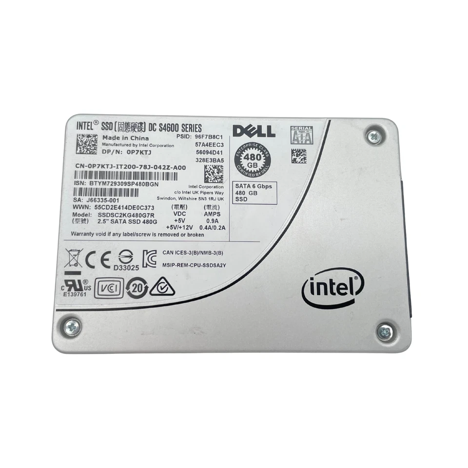Intel DC S4600 SSD 480GB 2.5" SATA III 6Gbs Enterprise AES Power Loss Festplatte - Bild 4 von 4