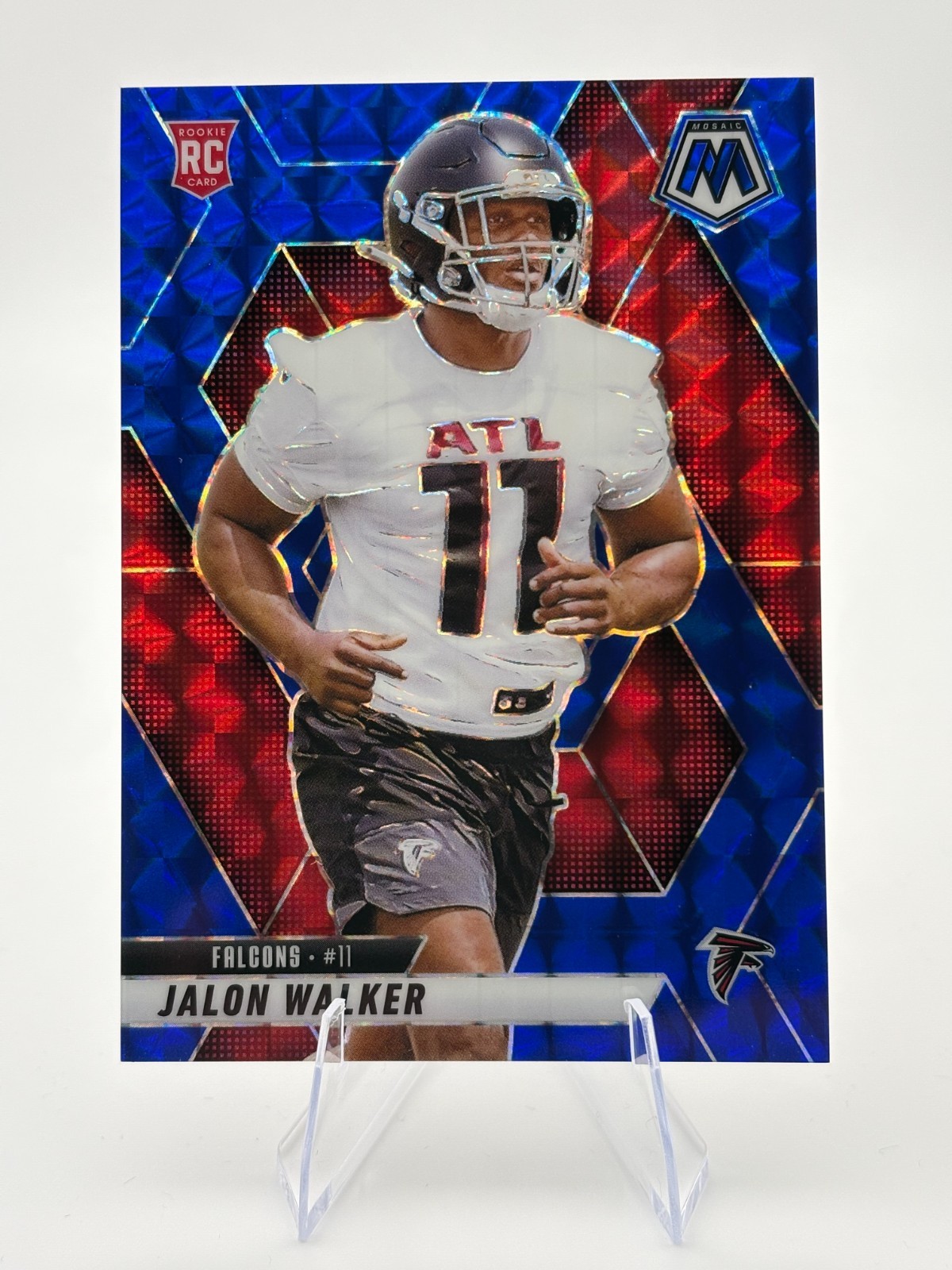 2025 Mosaic Jalon Walker Rookie Blue Prizm 92/99 Atlanta Falcons RC #377