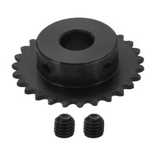 #25 Chain Roller Sprocket 14mm Bore, 27 Tooth with Set Screws, Black