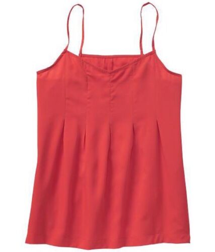 GAP Women Size L Pleated Spaghetti Strap Cami top Tank Sleeveless Totem Red NWT - Picture 3 of 4