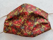 Fall Floral Face Mask Nose Wire, Filter Opening, Reversible 2 in 1, 1/8 elastic