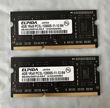 Lot Of 2 ELPIDA EBJ40UG8EFU0-GN-F LAPTOP MEMORY 4GB DDR3 PC3L-12800S