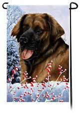 Leonberger Winter Berries Garden Flag