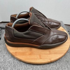 Zegna S Sport Men's Brown Leather  Suede Driving Shoes 8 D ITALY NICE no laces