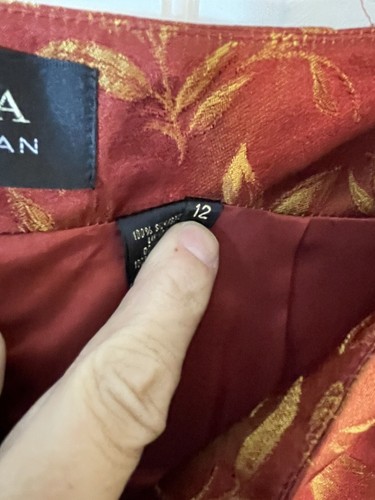DANA BUCHMAN WOMENS PAPRIKA SILK FLORAL DRESS PANTS - SIZE 12 - NWT - Picture 7 of 12
