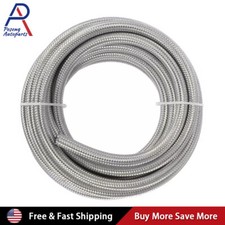 An6 6an 516 Fuel Line Hose Braided Stainless Steel Oil Gas Cpe 1020ft Silver