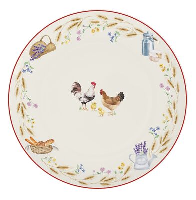Speiseteller COUNTRY LIFE Bauernhof D. 27cm weiß bunt Porzellan Easy Life