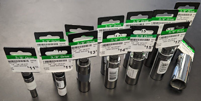 NEW Wright Tool Deep Chrome SAE Socket 3/8'' Dr. 6 Pt. Select Size- USA Made-F. S