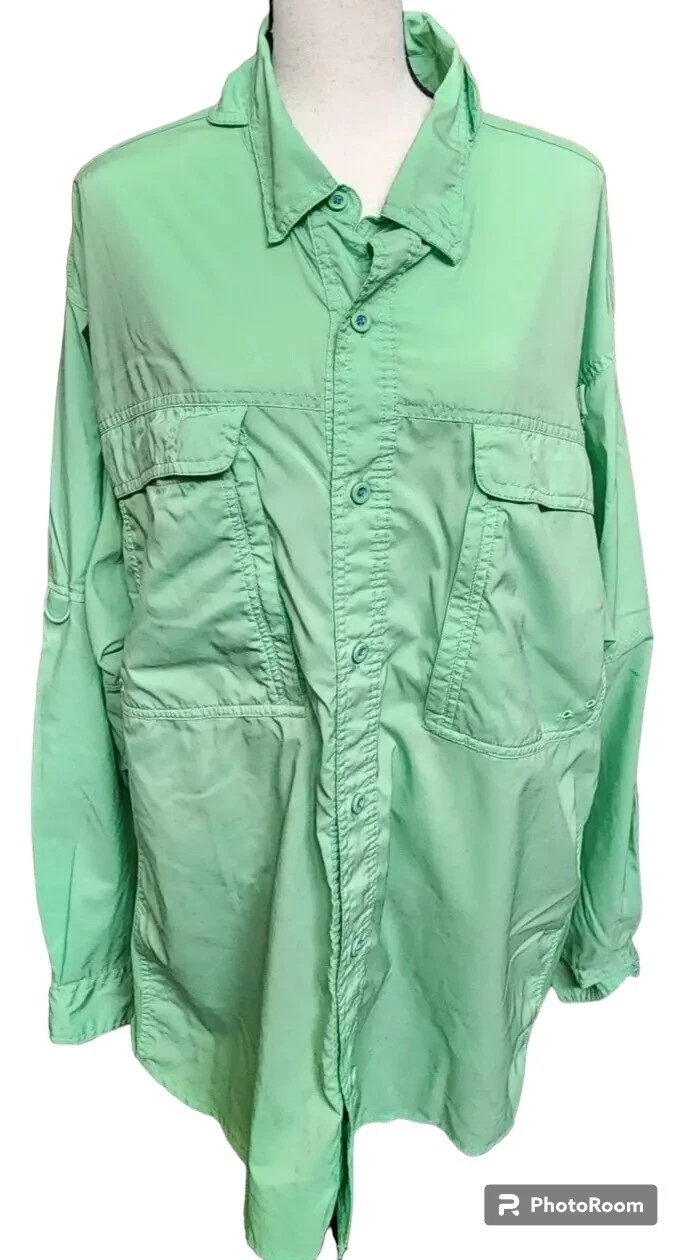World Wide Sportsman Fishing Shirt Size 2X Green Mens