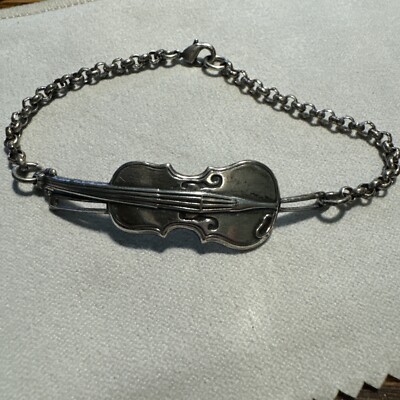Violin Viola Cello Violinist Music Miniblings Bracelet Silver 7 