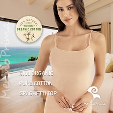100 Organic Cotton Spaghetti Strap Cami Top - Women's Camisole Underwear Cream