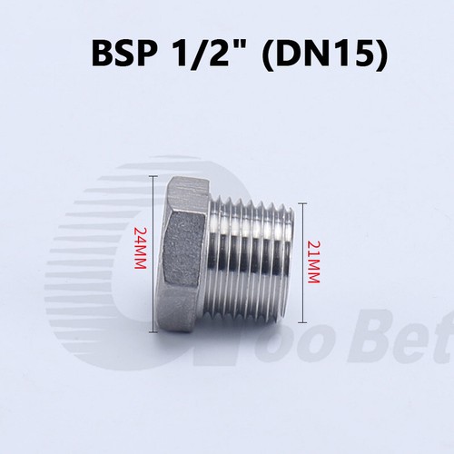 304 Stainless Steel 1/4" - 2" BSP Male Thread Hex Plug End Stopper Pipe Fittings - Picture 13 of 18