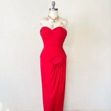 julie duroche formal red dress womens size 4