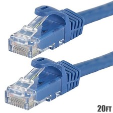 20FT CAT6 RJ-45 Ethernet LAN Network Patch Cable UTP Copper Wire 24AWG Blue
