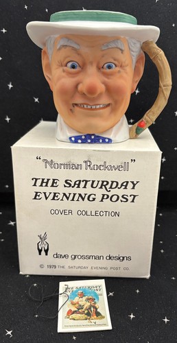 Vintage Dave Grossman Norman Rockwell Toby Mug 1979 "Catching The Big One" W/Box - Picture 8 of 10