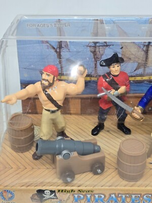 VTG 1998 JASMAN HIGH SEAS PIRATES TOY SCULPTURE PLAY SET NEW IN