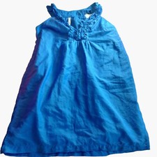 Old Navy Shirt Dress Size XS Blue Sleeveless Vee Neck Ruffle Lined  X Small