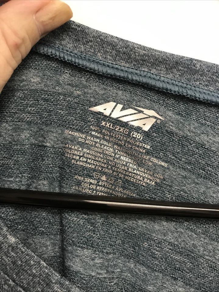 Camisa de entrenamiento azul Avia para hombre talla XXL/2XL mangas largas 688 Foto 2 de 4