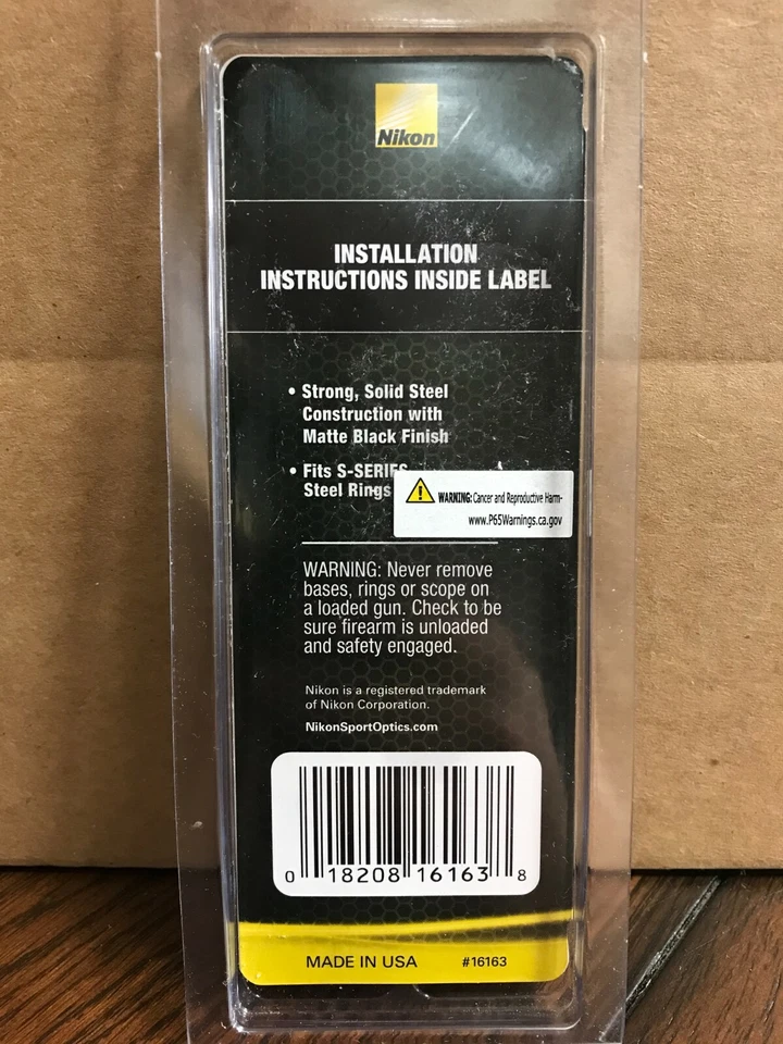 Base de montaje de mira telescópica de acero Nikon serie S negra mate 16163 se adapta a perno A Browning  Foto 2 de 2