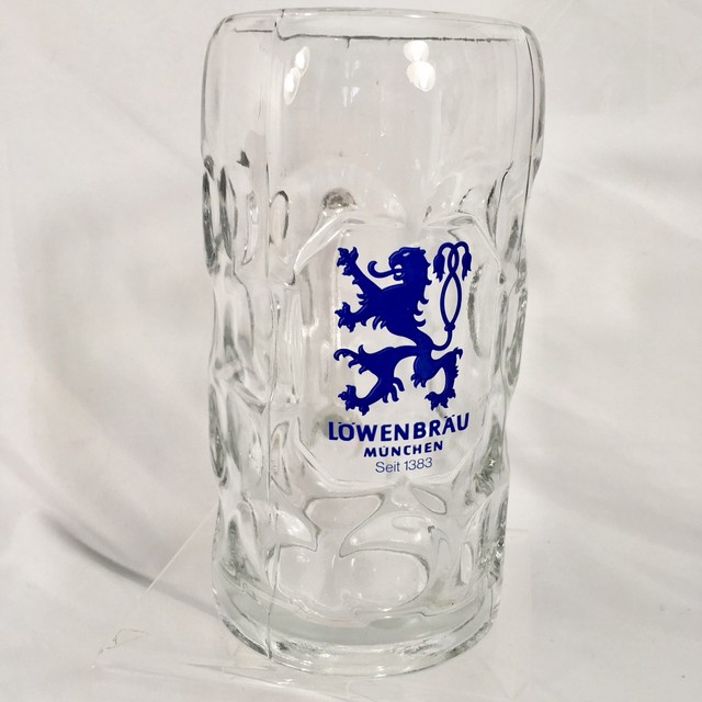 lowenbrau stein glass