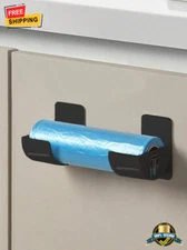 1 pc Wall-Mounted Trash Bag Dispenser - No Punching Plastic Bag Organizer