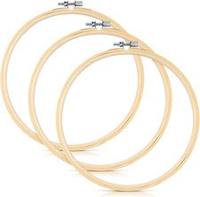 3 Pieces Embroidery Hoops, 12 Inch Bamboo Frame Circle Cross Stitch Hoop Ring Em