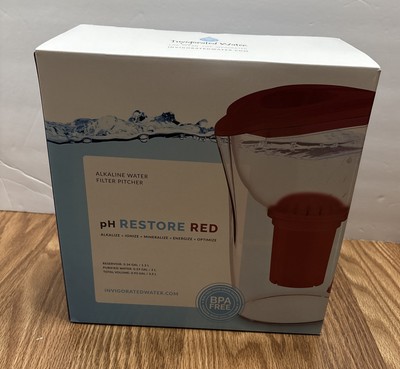 pH Restore Alkaline Water Pitcher  with one Filter,BPA Free, 3.5L-Red