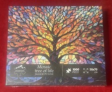 1000 Piece Jigsaw Puzzle Tree of Life Stained Glass Art Challenging Adult Game